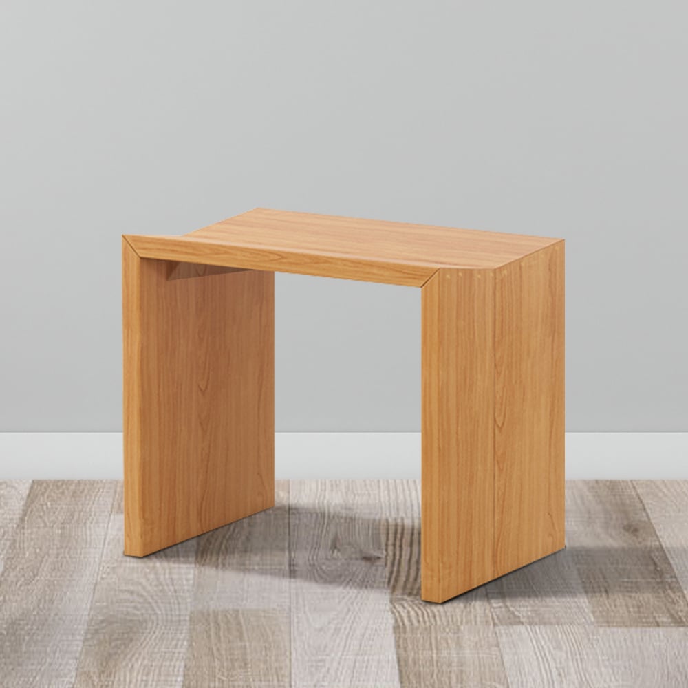 Farmhouse Modern Backless Dining Chair Wood Dining Stool in Natural - Alternate View