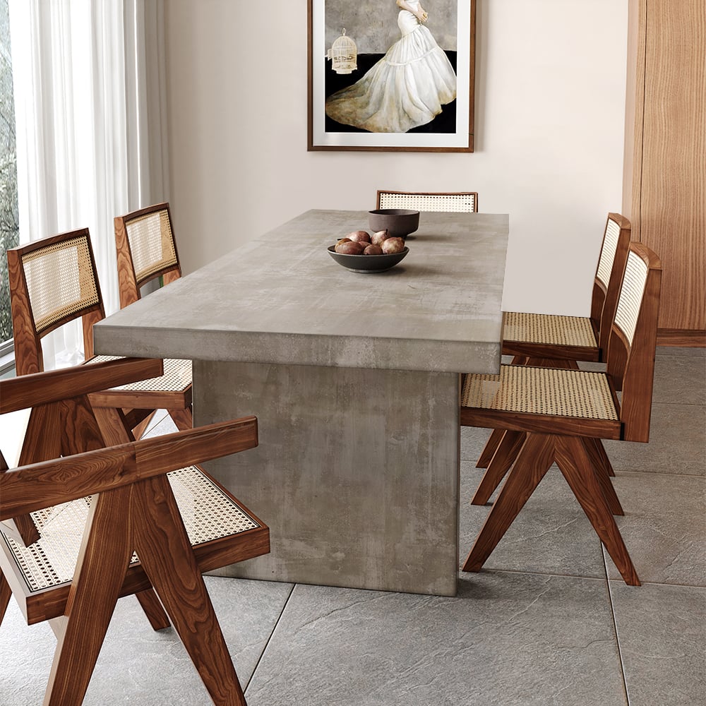 Upoak Series 70.9" Farmhouse Rectangle Wood Dining Table - Alternate View