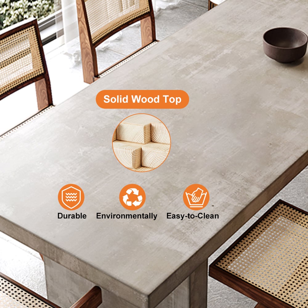 Upoak Series 70.9" Farmhouse Rectangle Wood Dining Table - Alternate View