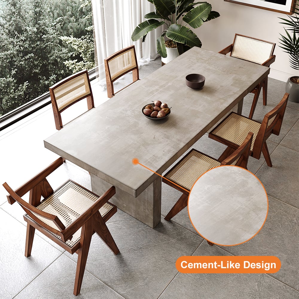 Upoak Series 70.9" Farmhouse Rectangle Wood Dining Table - Alternate View - Alternate View