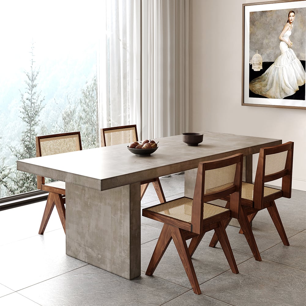 Upoak Series 70.9" Farmhouse Rectangle Wood Dining Table